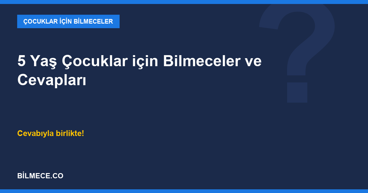 5 Yaş Çocuklar için Bilmeceler ve Cevapları kapak görseli