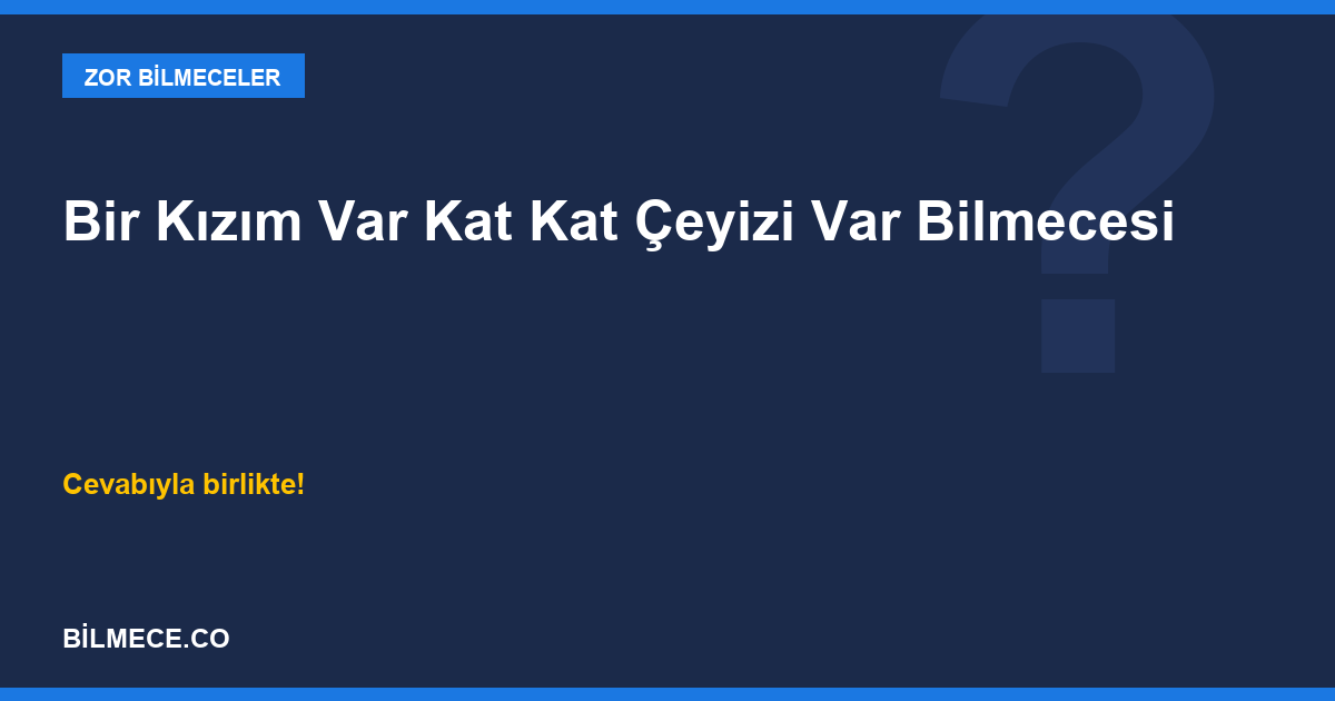 Bir Kızım Var Kat Kat Çeyizi Var Bilmecesi kapak görseli