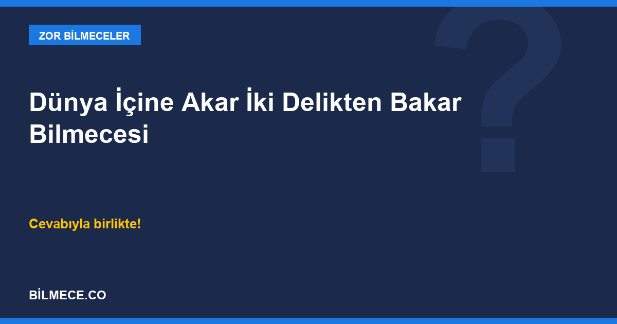 Dünya İçine Akar İki Delikten Bakar Bilmecesi kapak görseli