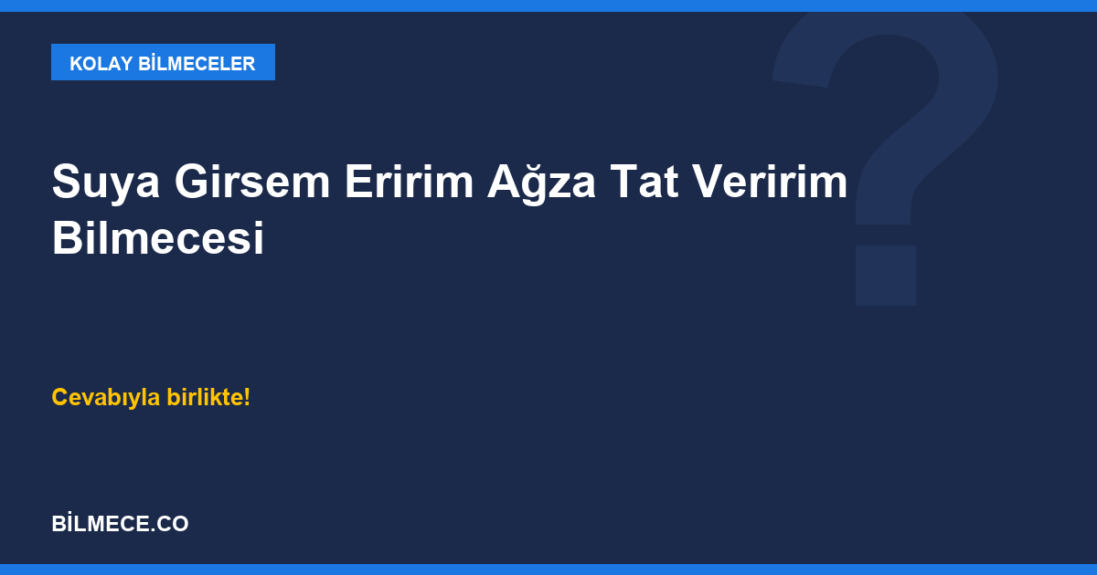 Suya Girsem Eririm Ağza Tat Veririm Bilmecesi kapak görseli
