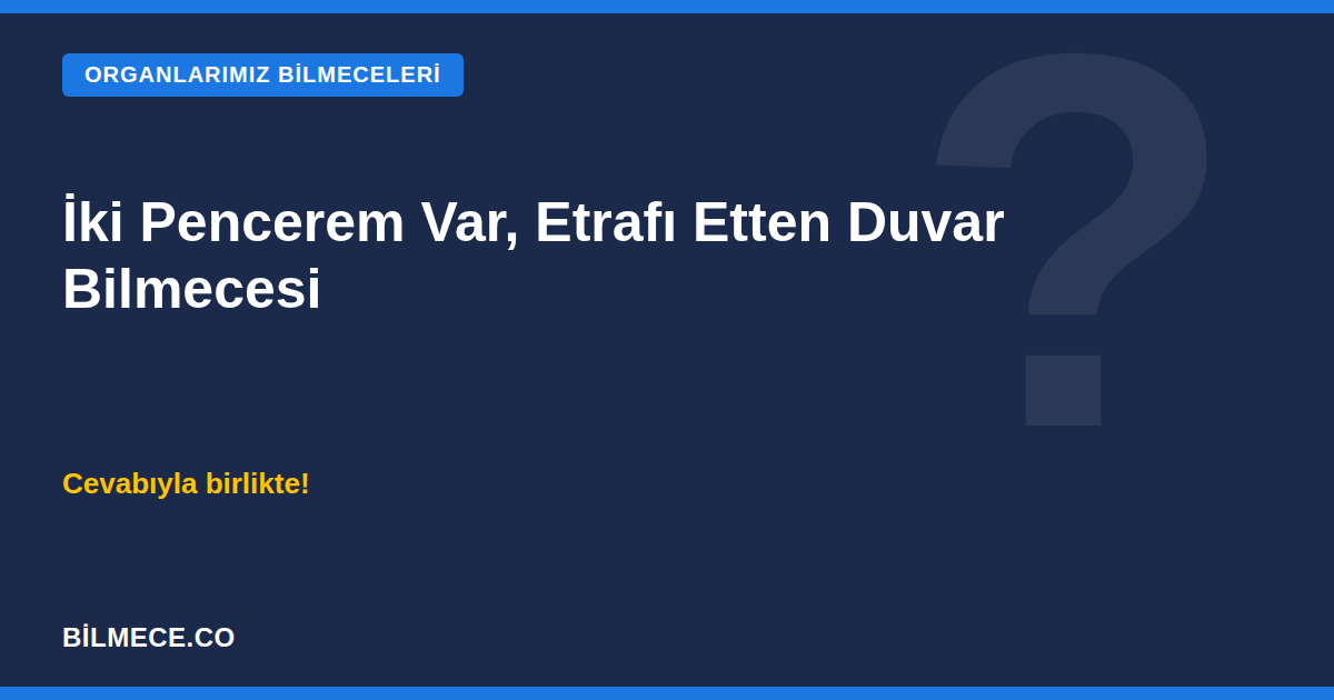 İki Pencerem Var Etrafı Etten Duvar Bilmecesi kapak görseli